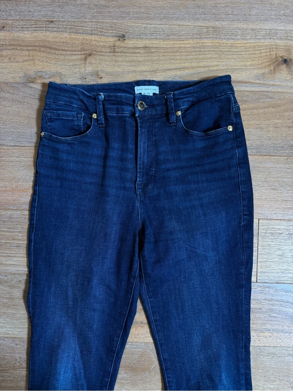 Good American High Rise Skinny Jeans Dark Blue Wash Size 8 / 29